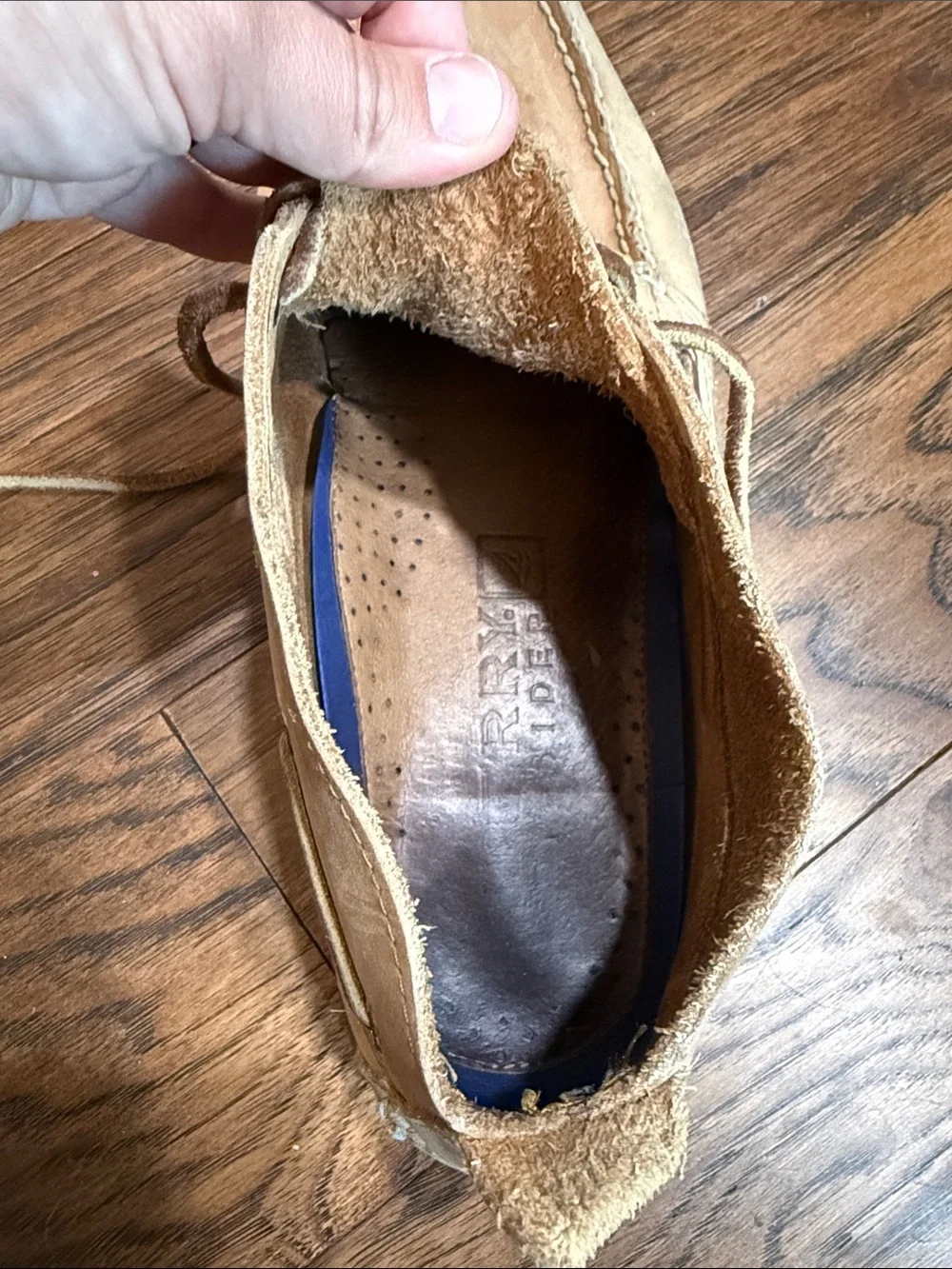 Sperry Men's Suede Boat Shoes in Tan with Leather Laces